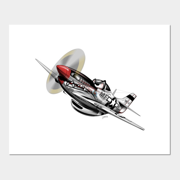 P 51 Mustang Wwii Warbird Cartoon Warbird Poster Und Kunst Teepublic De