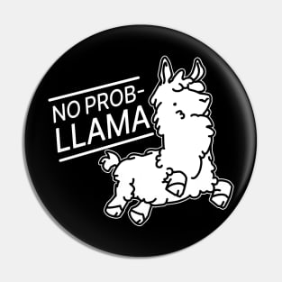 No Problem Llama on Dark Colors Pin