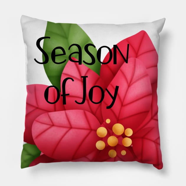 Colorful Watercolor Poinsettia Flower Pillow by JanesCreations