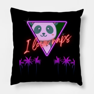Cute Panda Cyberpunk - I Love Naps - Kawaii Panda #9 Pillow