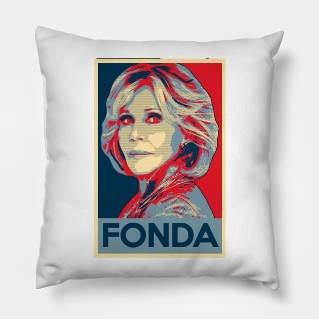 Jane Fonda Political Poster Pillow by baranskini