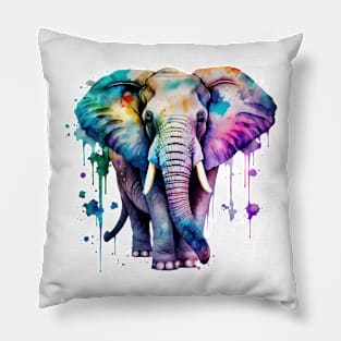 Colorful Elephant #1 Pillow