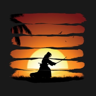 Kendo Japanese Martial Arts Sunset Training T-Shirt