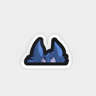 peekaboo cat - Blue cartoon funny cat playing peek a boo Magnet