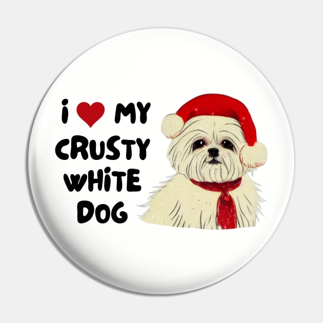 Christmas Maltese Terrier Owner of Maltese Shih Tzu Malshi Puppy Crusty White Dog Pin by Mochabonk