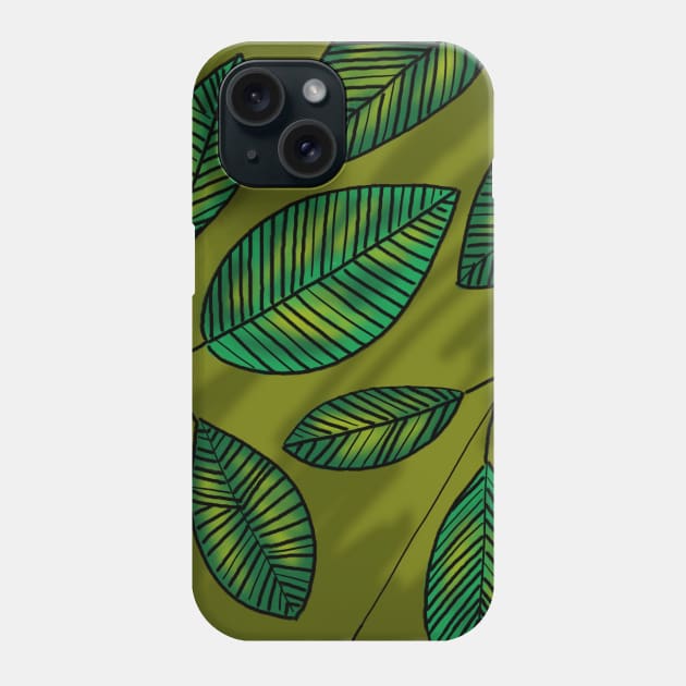 Green leaves Phone Case by Studio K