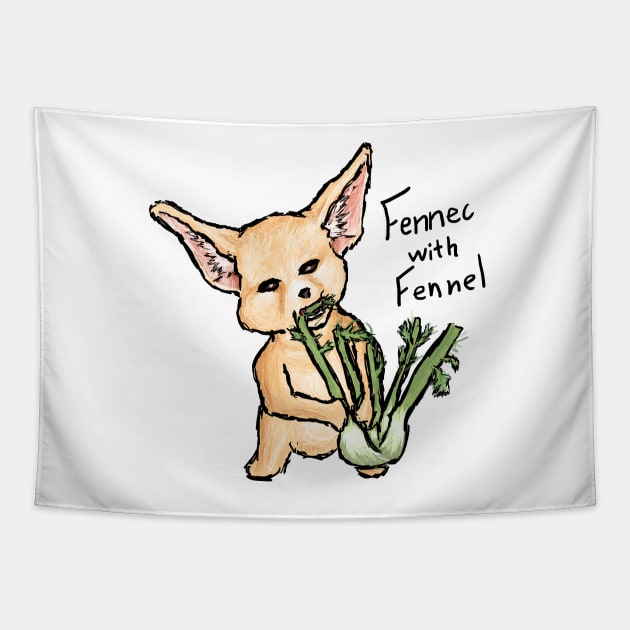 Fennec with Fennel Tapestry by KColeman