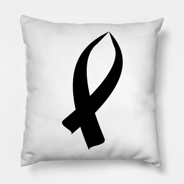 Awareness Ribbon Black Pillow by BlakCircleGirl