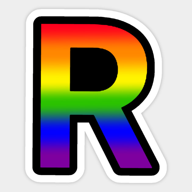 rainbow letter r rainbow sticker teepublic