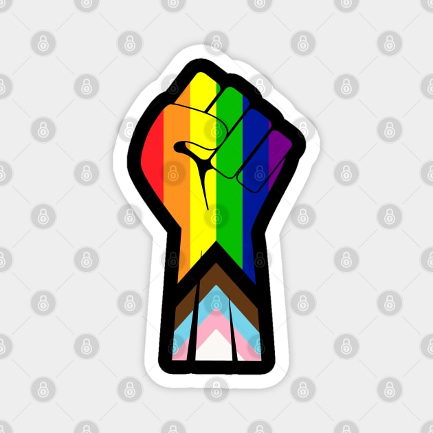 Raised Fist - BLM / Pride Magnet by Forsakendusk