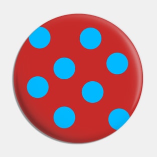 Blue on Red Polka Dots Pin