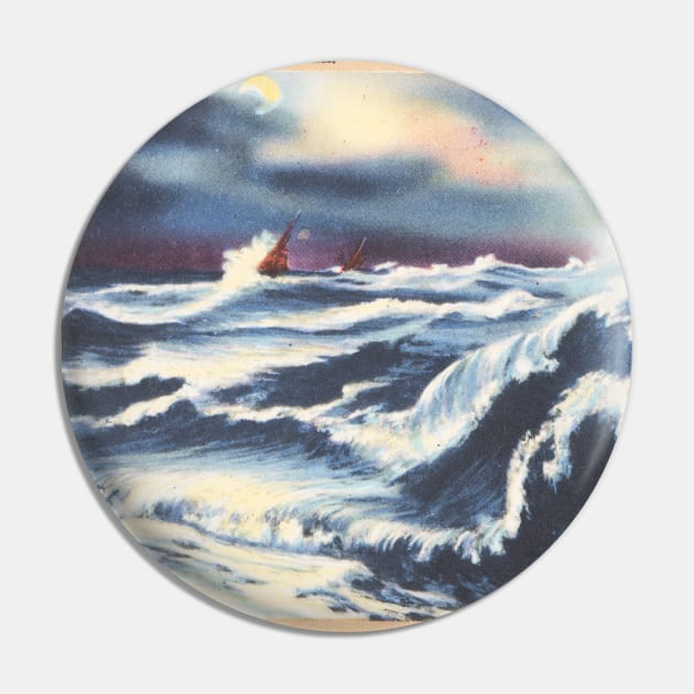 Moonlight magic on the ocean postcard Pin by WAITE-SMITH VINTAGE ART