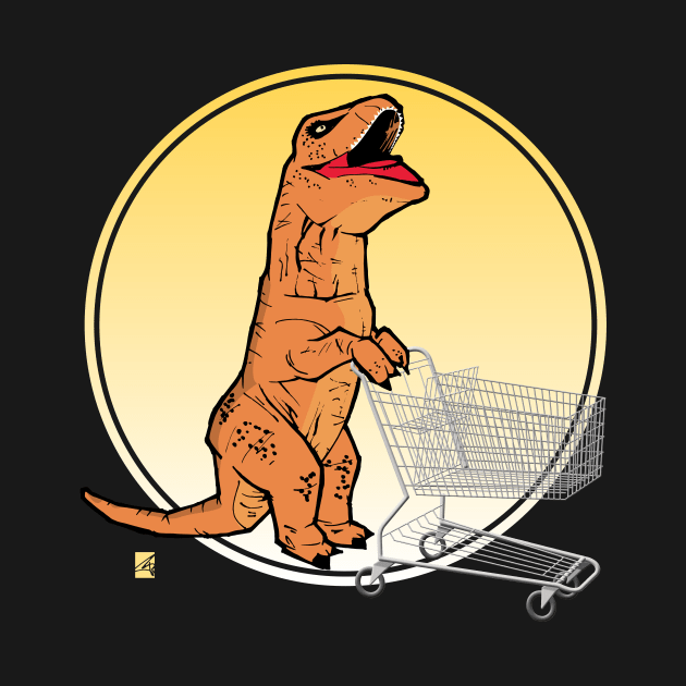 A Great Day for T-rex Shopping for Groceries by frankpepito