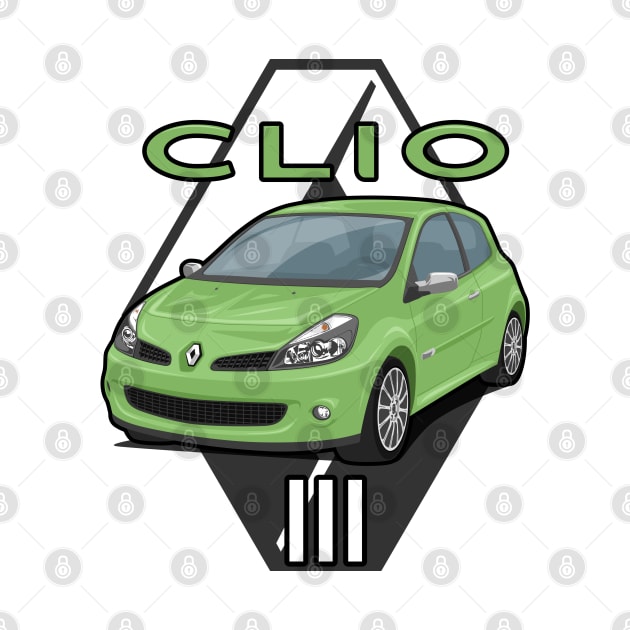 Clio III Car Lutecia hatchback 2005 light green by creative.z