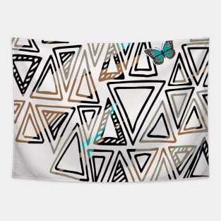 Abstract Black and White Simple Pattern geometry Tapestry