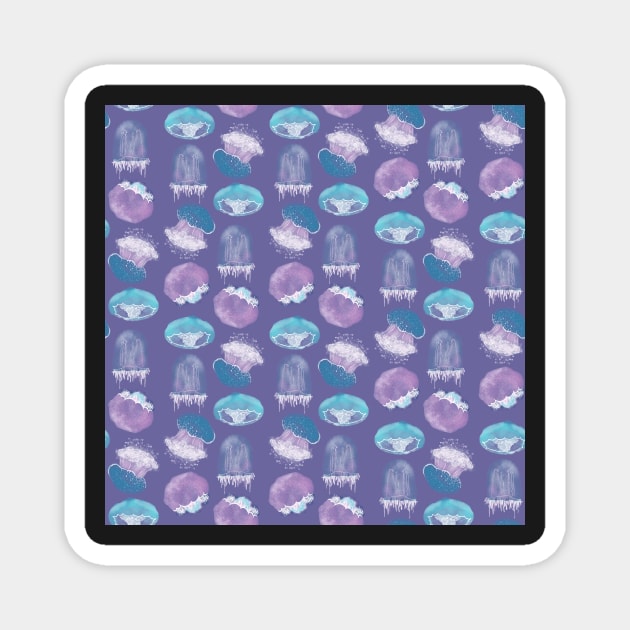 Wave of Jellies Electric Purple Magnet by MSBoydston