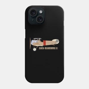 Hansa-Brandenburg D.I German Biplane Color Diagram Phone Case