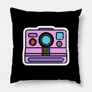 Polaroid // Line Art Sticker Pillow