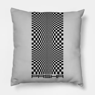 The iconic sportscar op-art fabric pattern (in black) Pillow