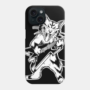 Cute Guitar Cat Metal - Goth and Cat Lover Phone Case