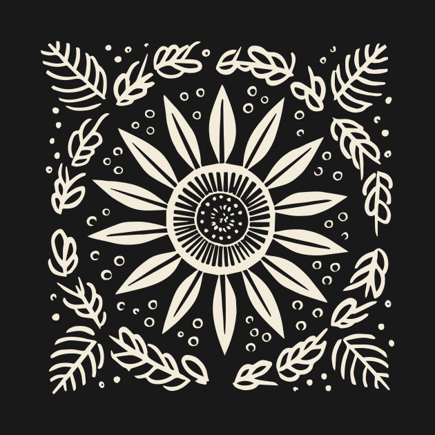 Lino Cut Flower by n23tees