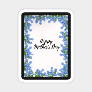 Mothers day blue flower design Magnet