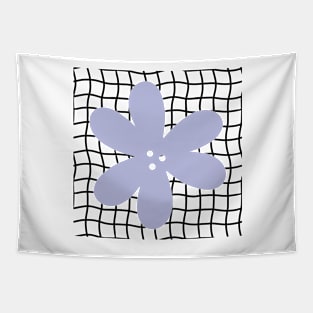 Abstract Flower on Grid - Pastel lilac purple Tapestry