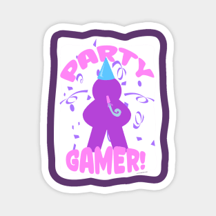 Party Gamer Fun Meeple Boardgame Slogan Magnet