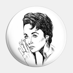 Liz Taylor Portrait Pin