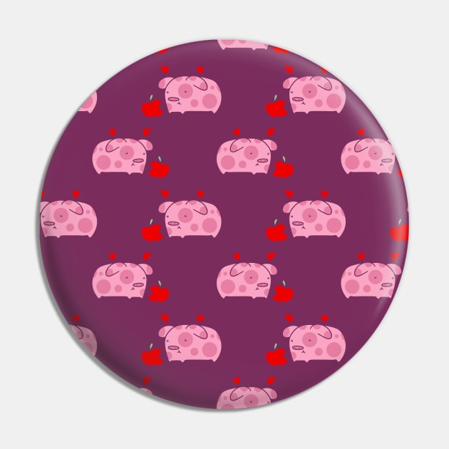 Apple Pig Pattern Pin by saradaboru