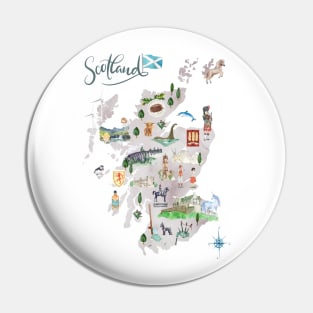 Illustrated Map of Scotland Pin