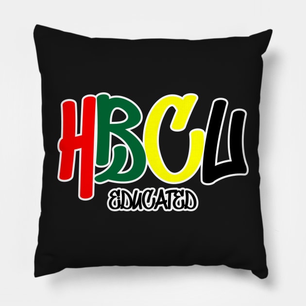 HBCU Educated Graffiti Design Pillow by OTM Sports & Graphics