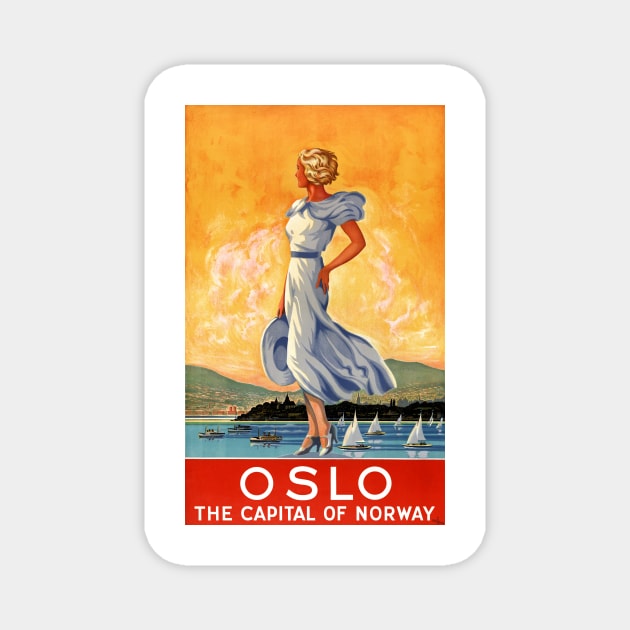 Vintage Travel Poster Norway Oslo Magnet by vintagetreasure