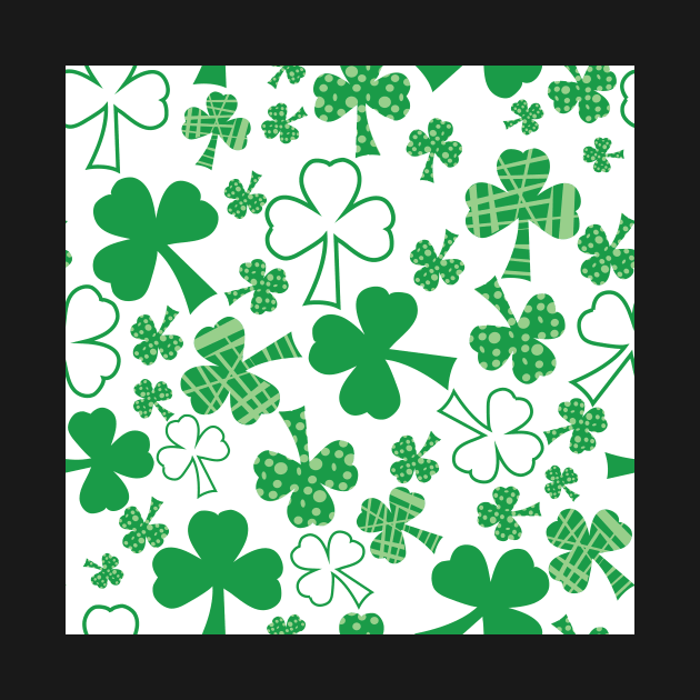 Shamrock scatter on white for St. Patricks day by MegMarchiando