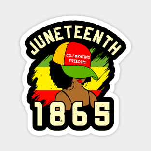 Juneteenth Girl Celebrating Freedom 1865 Magnet