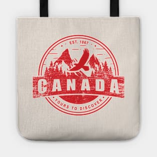 Canada Mountains Yours to Discover Outdoor Lovers Canadian Nature Love - red Tote