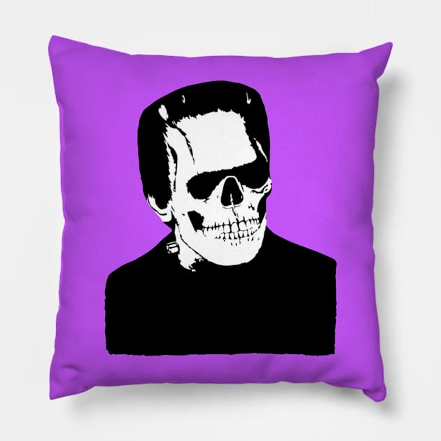 Frankenskull Off The Dark Pillow by darafa