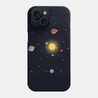 Model of the solar system, top view. Phone Case