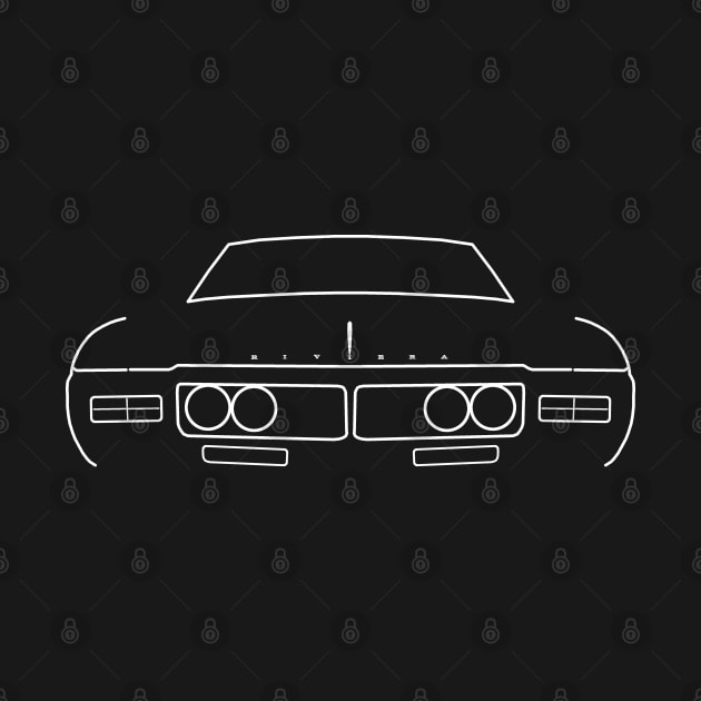 1969 vintage Buick Riviera white outline graphic by soitwouldseem