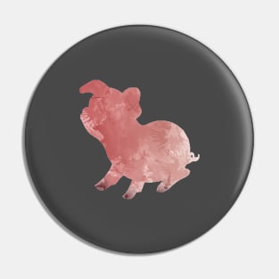Pig Inspired Silhouette Pin