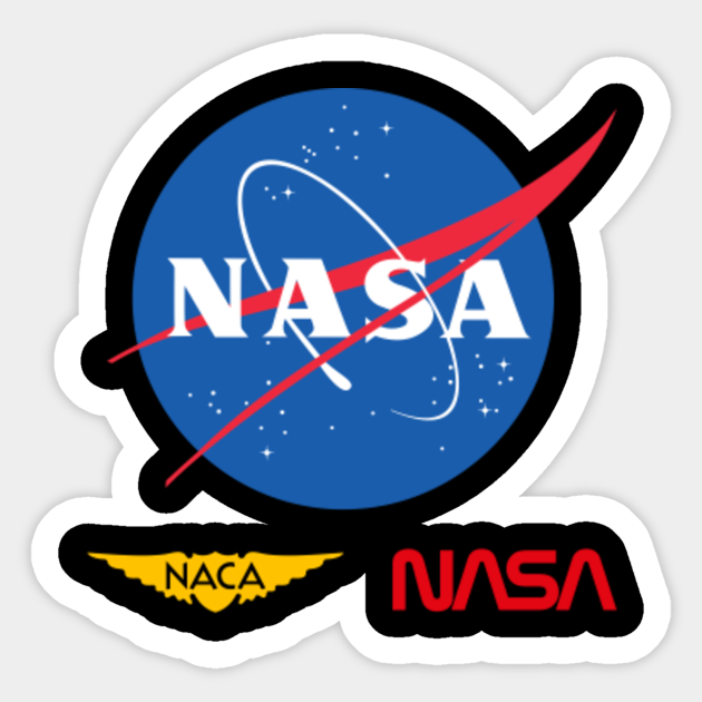 Historic Nasa Logos Naca Meatball And Worm Nasa Logo Sticker Teepublic Images should depict one of nasa's three official logos, their insignia, logot. historic nasa logos naca meatball and worm by jutulen