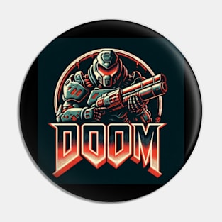 Doom Guy with Gun Up. Pin