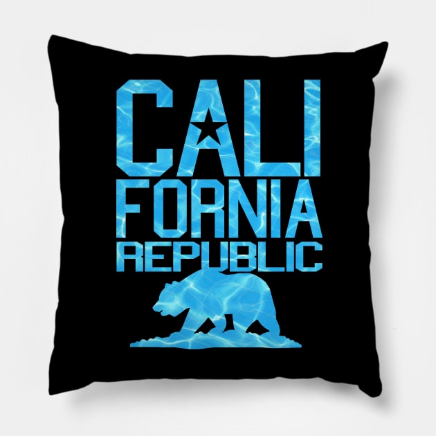 California Republic Bear (ocean version) Pillow by robotface