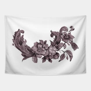 Hand painted Vintage Violet Toile Design Tapestry