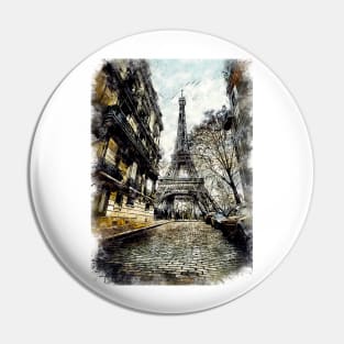 Paris City Streets Travel Poster Series watercolor ink edition 04 Pin