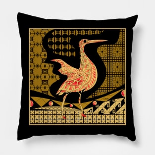 agami heron garza in ecopop talavera azulejo pattern in pop wallpaper art Pillow