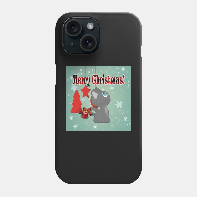 Merry Christmas Custom Gifts, Cat Lover Christmas Shirt MERRY CHRISTMAS Cute Kitty Gift Phone Case by tamdevo1