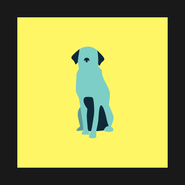 Blue Dog on Yellow by greenoriginals