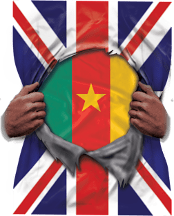 Cameroon Flag Great Britain Flag Ripped - Gift for Cameroonian From Cameroon Magnet