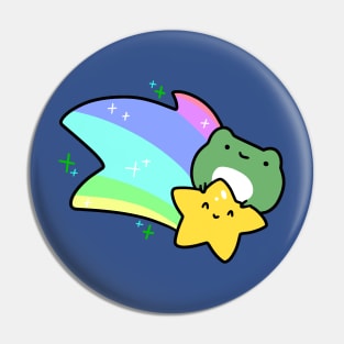 Rainbow Shooting Star Frog Pin